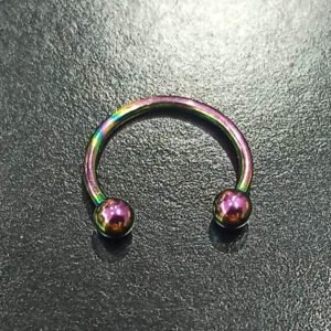 Σκουλαρίκι septum rainbow με μπίλιες ατσάλι 10mm