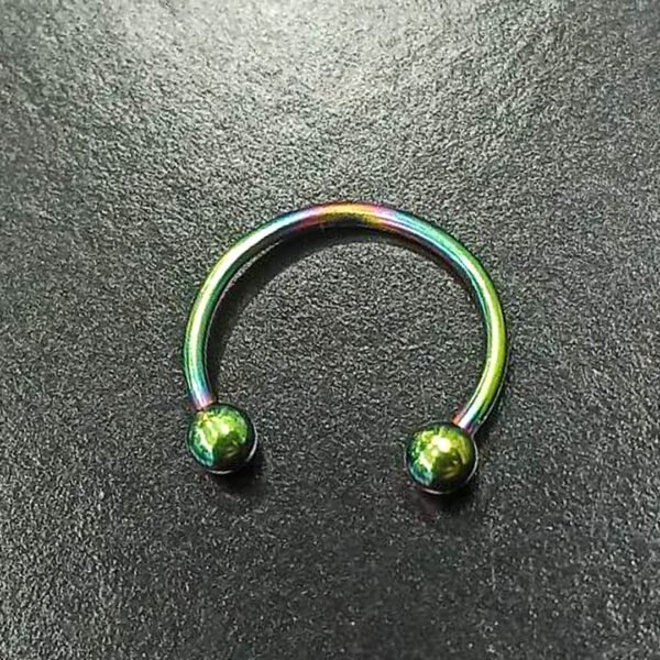 Σκουλαρίκι septum rainbow με μπίλιες ατσάλι 12mm