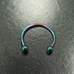 Σκουλαρίκι septum rainbow με μπίλιες από ατσάλι 13mm