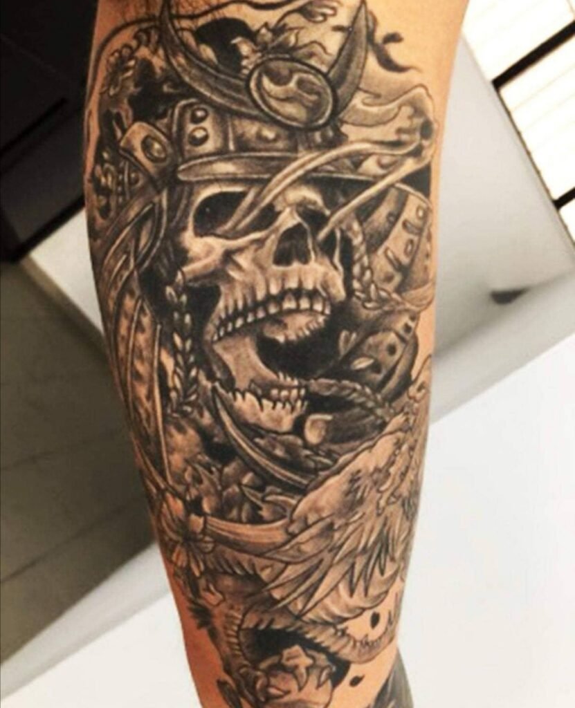 Samurai skull tattoo