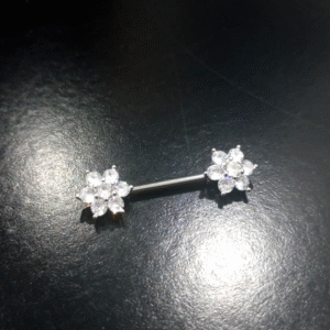 Σκουλαρίκι nipple ζιργκόν λουλούδια